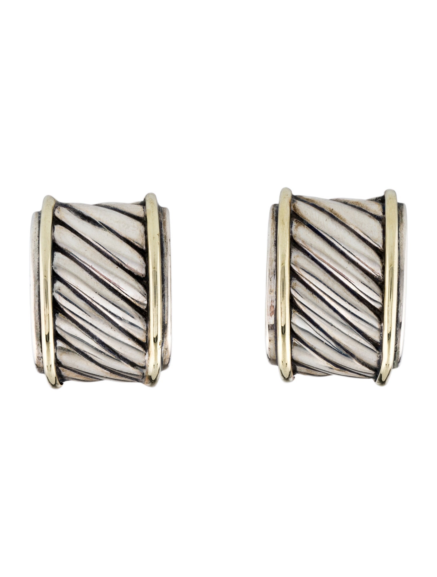 David Yurman Vintage Two-Tone Cable Cigar Earclips
