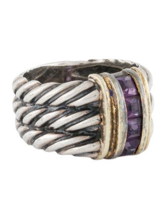 David Yurman Two-Tone Amethyst Cable Band