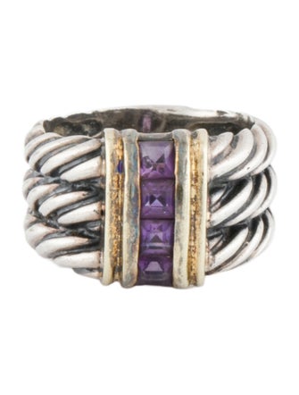 David Yurman Two-Tone Amethyst Cable Band