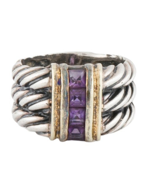 David Yurman Two-Tone Amethyst Cable Band