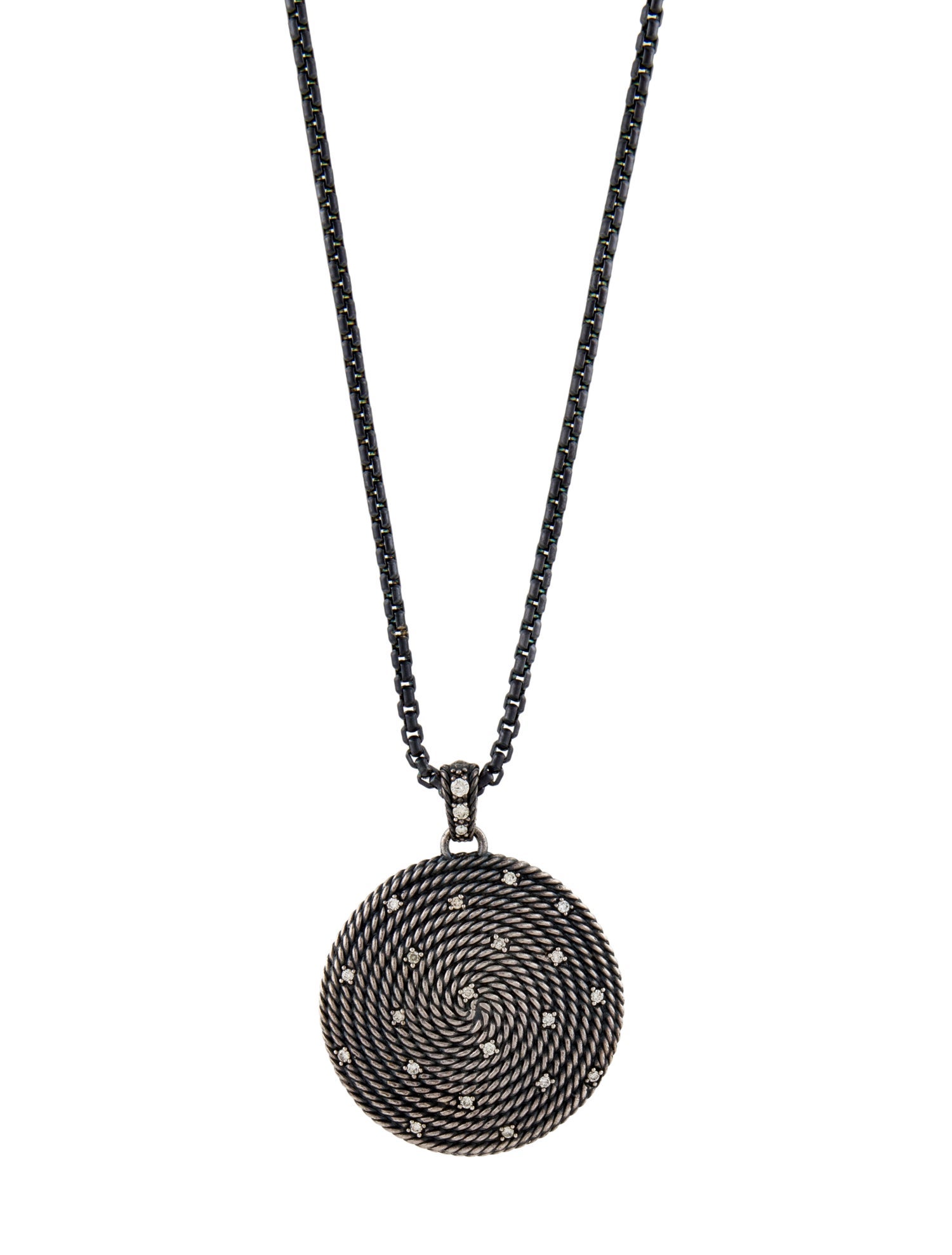 David Yurman Diamond Coil Pendant Necklace