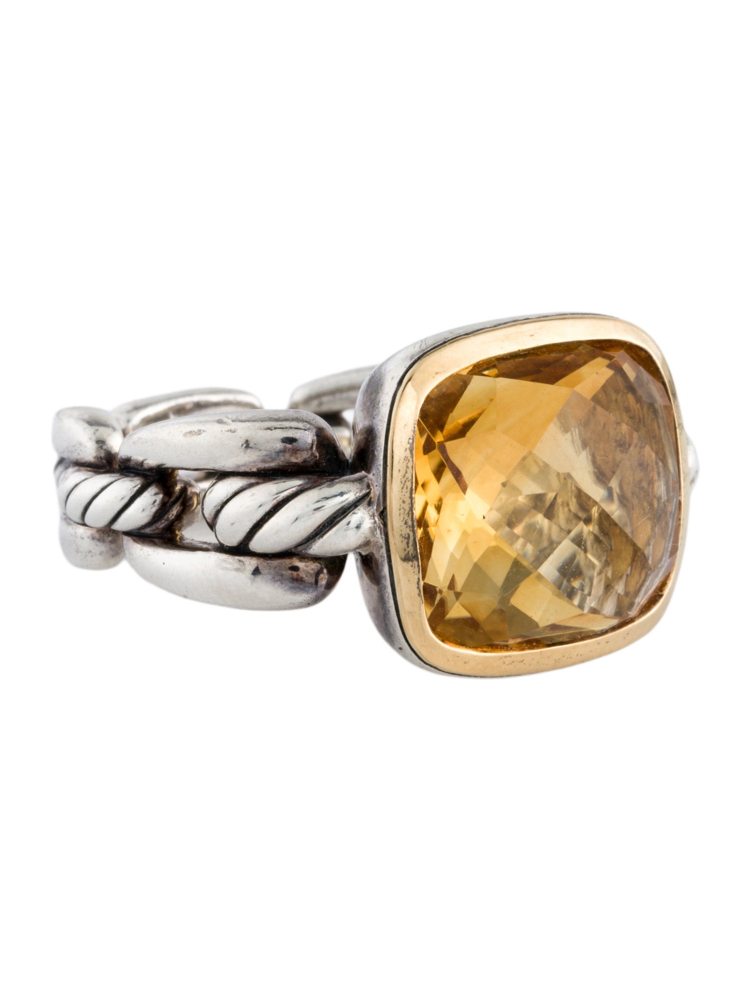 David Yurman Citrine Wellesley Link Cocktail Ring