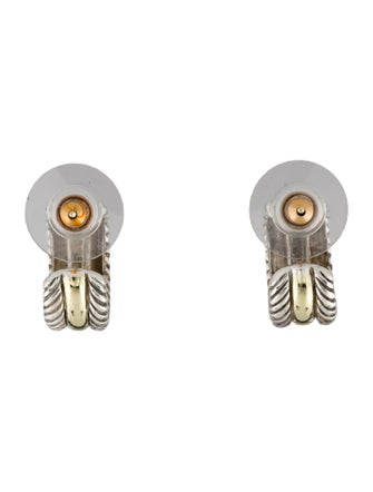 David Yurman Two-Tone Cable Collectibles Huggie Hoop Earrings