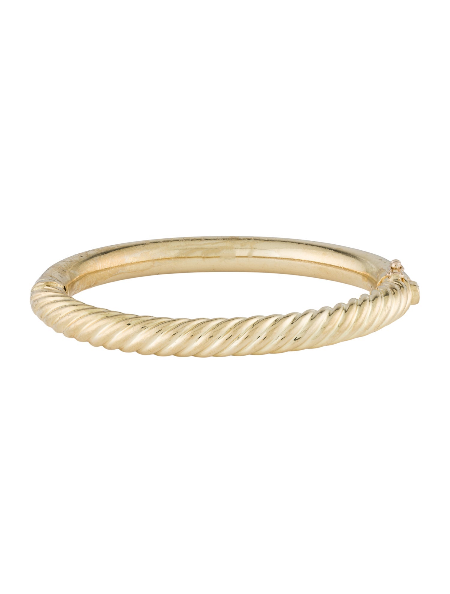David Yurman 18K Sculpted Cable Hinged Bangle Bracelet