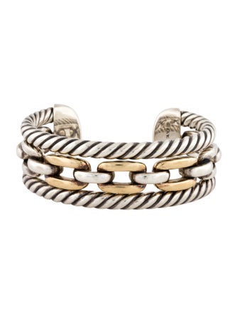 David Yurman Two-Tone Multi-Stack Cuff Bracelet