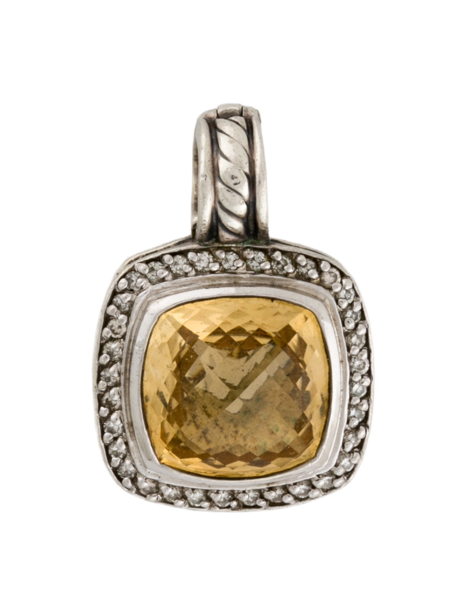 David Yurman Citrine & Diamond Albion Enhancer Pendant