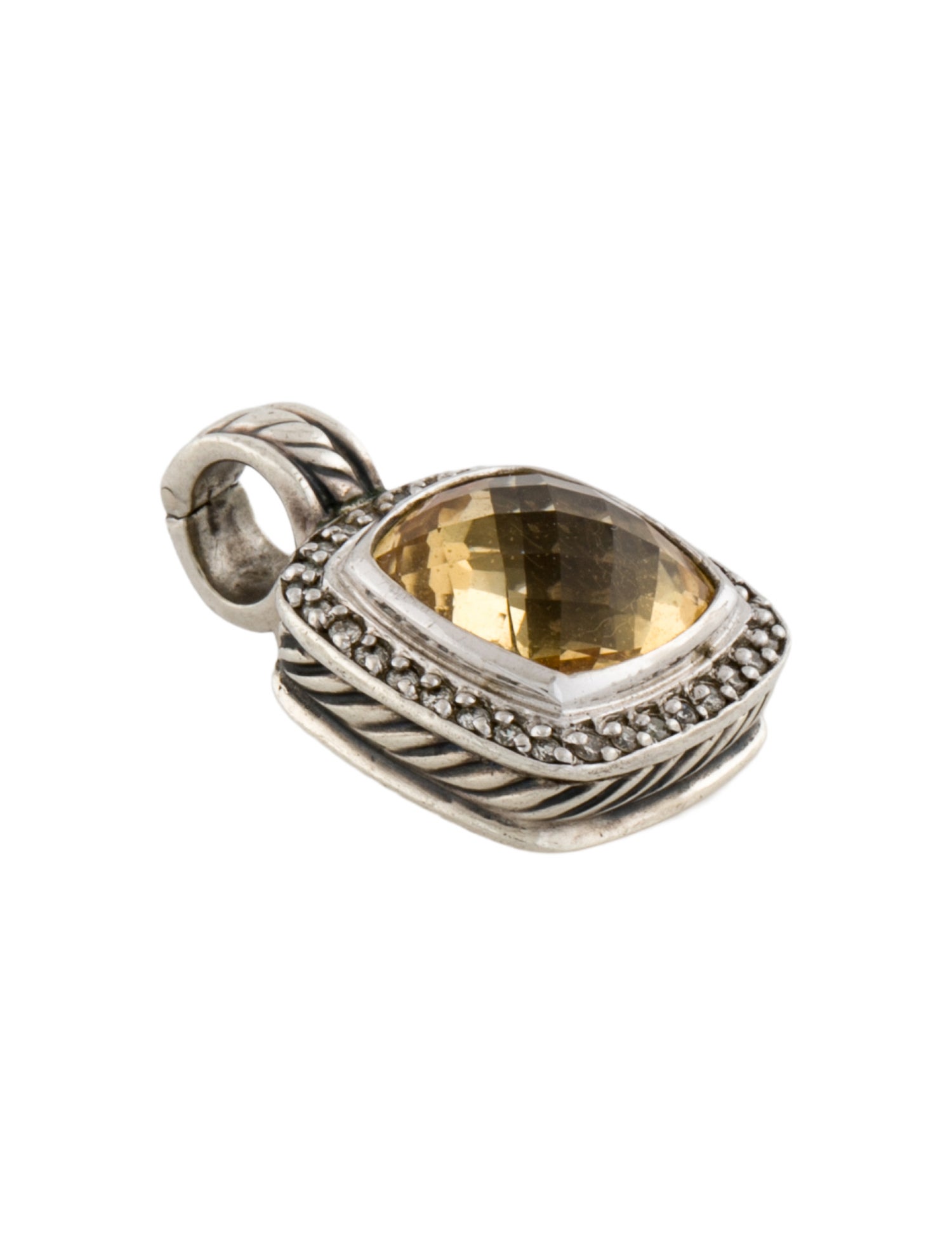 David Yurman Citrine & Diamond Albion Enhancer Pendant