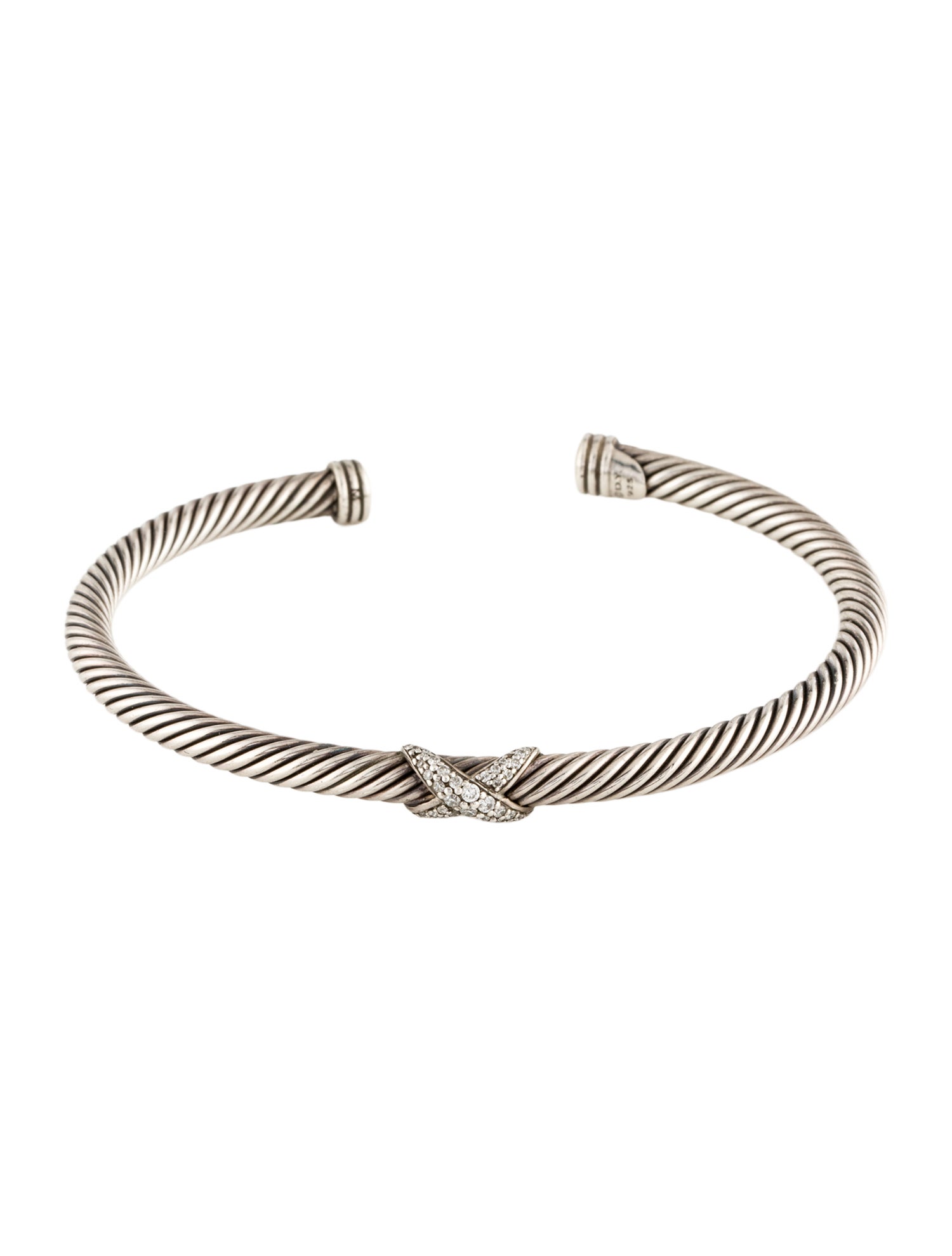 David Yurman Diamond Cable Flex X Station Bracelet
