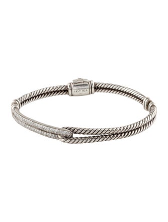 David Yurman Diamond Petite Pavé Labyrinth Single-Loop Bracelet