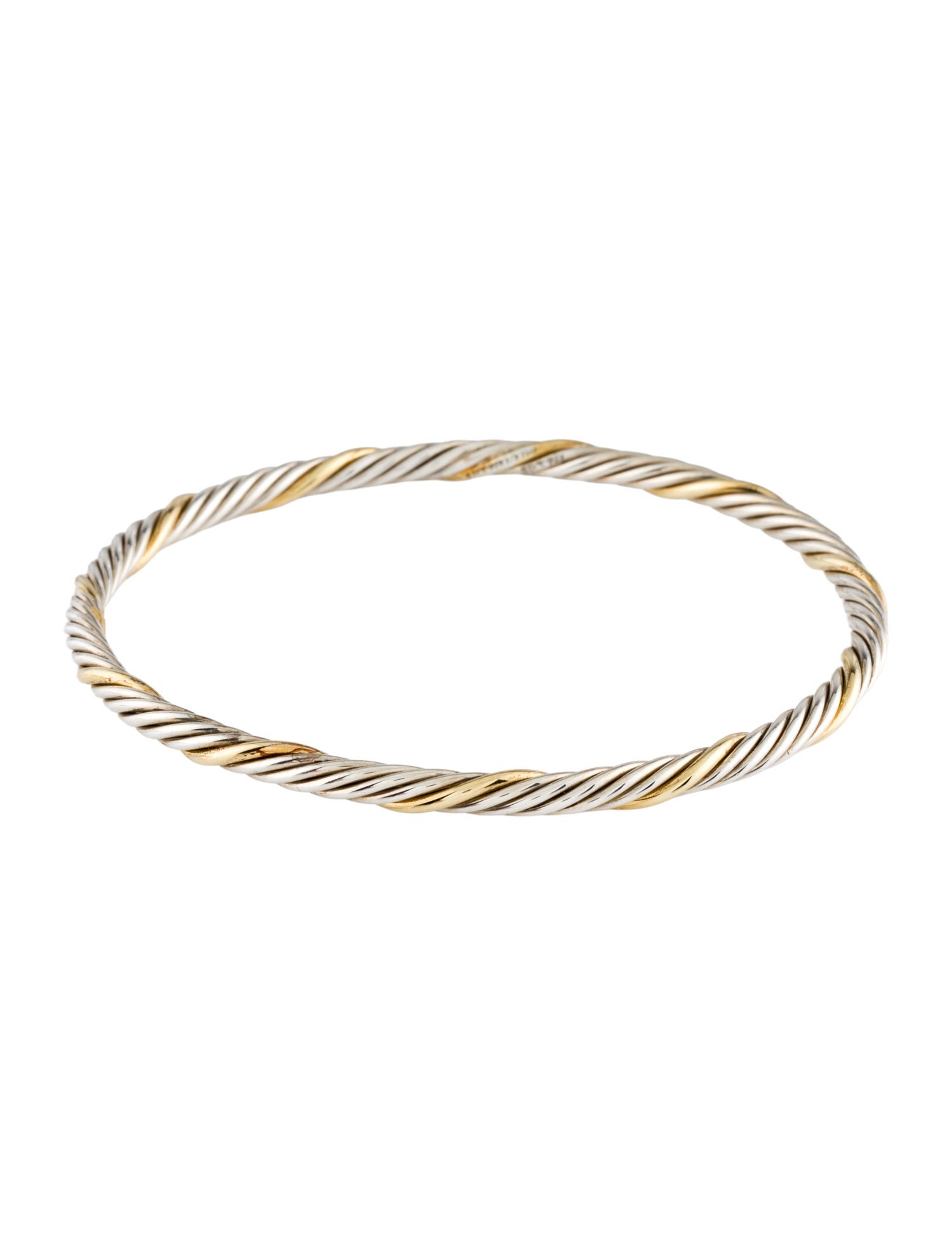 David Yurman Two-Tone Twisted Cable Bangle Bracelet
