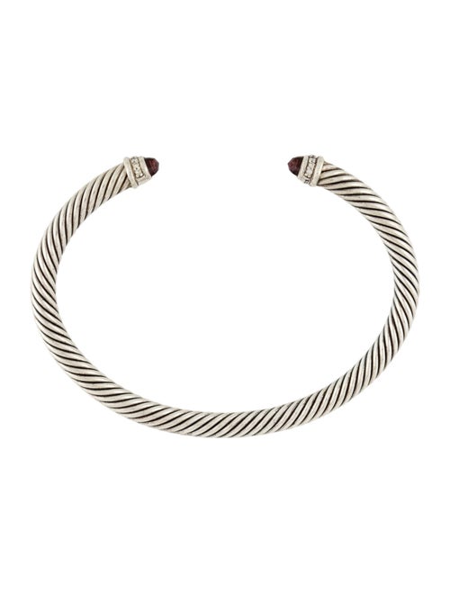 David Yurman Garnet & Diamond Cable Cuff Bracelet