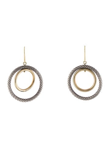 David Yurman Hoop Two-Tone Mobile Circle Earrings