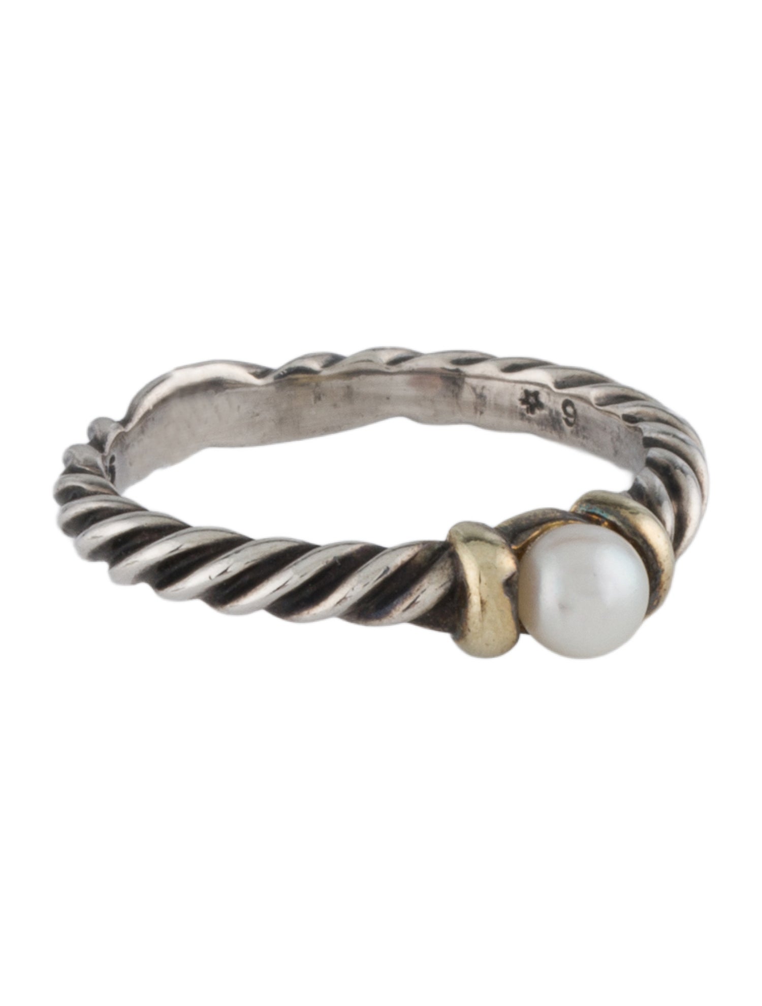 David Yurman Pearl Cable Stacking Band Ring