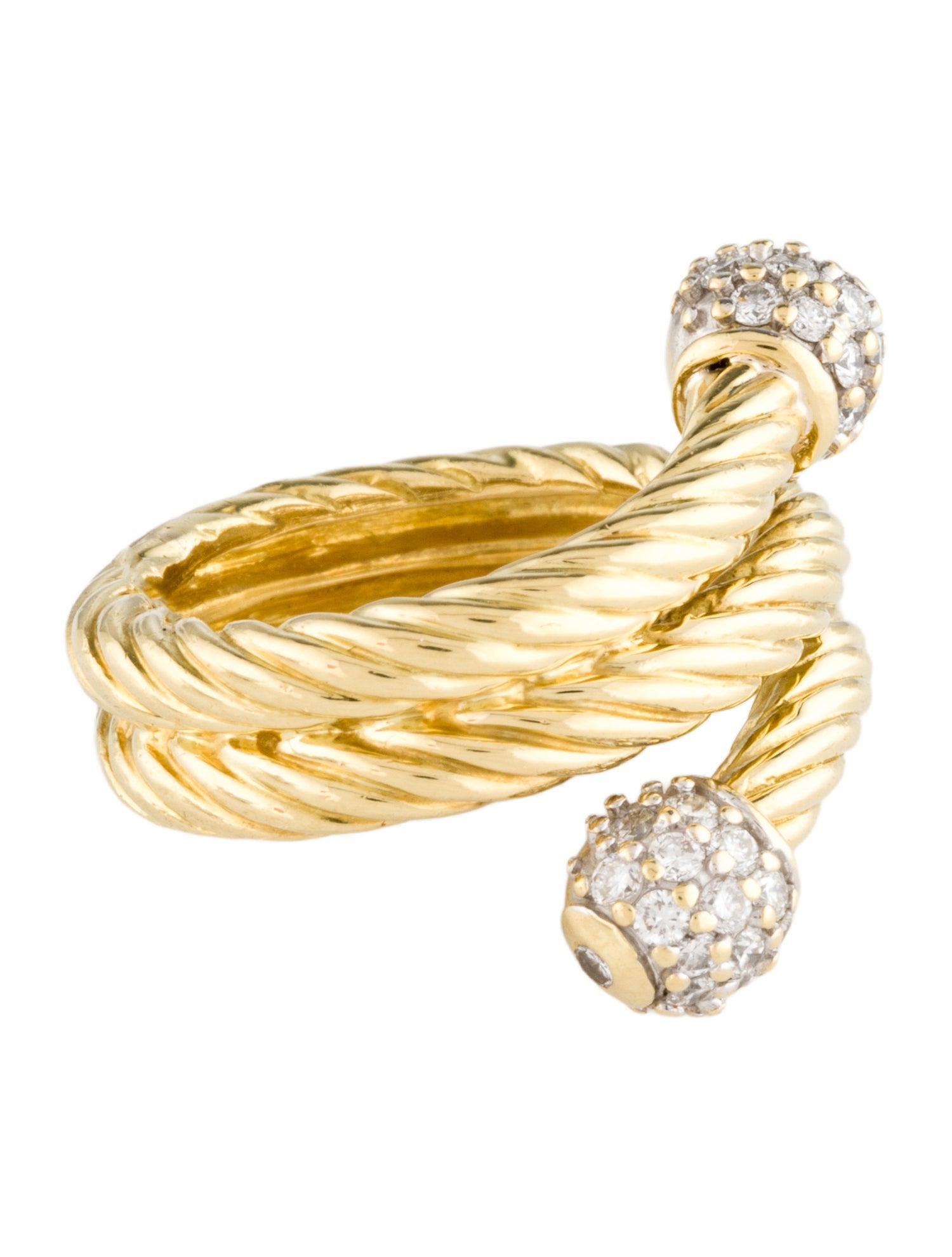David Yurman 18K Diamond Triple Bypass Ring
