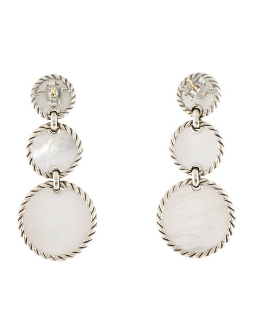 David Yurman Mother Of Pearl & Diamond Elements Drop Earrings