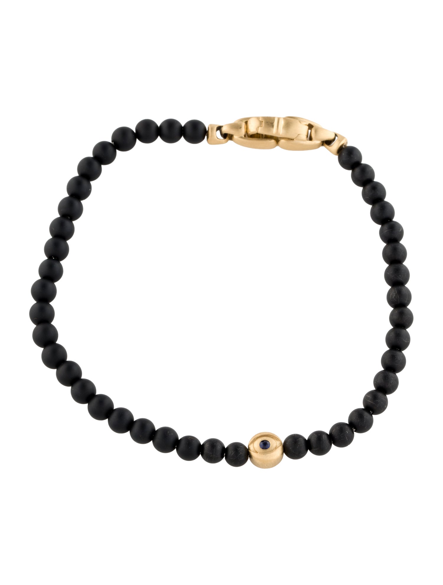 David Yurman 18K Sapphire & Onyx Spiritual Bead Bracelet