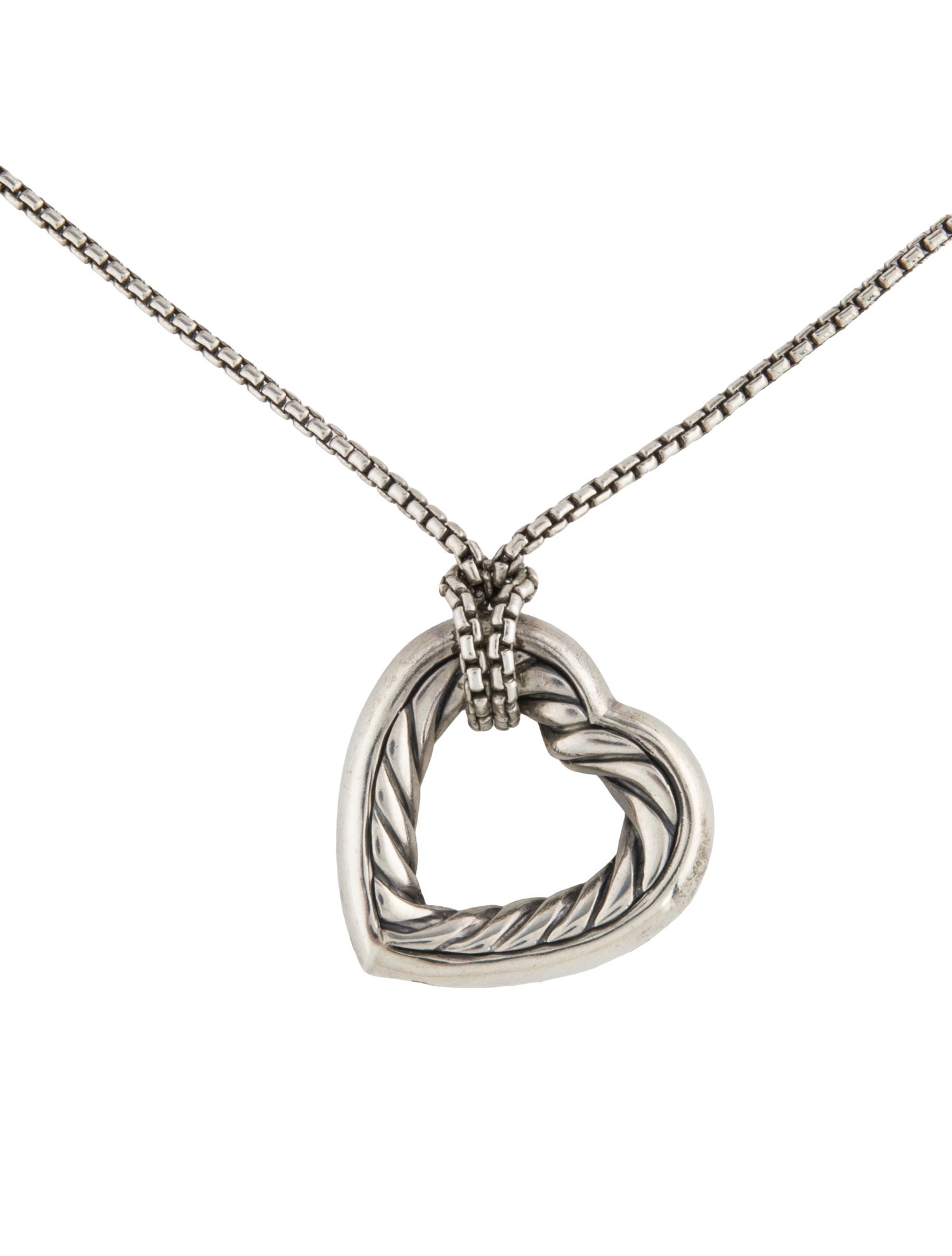 David Yurman Cable Heart Pendant Necklace