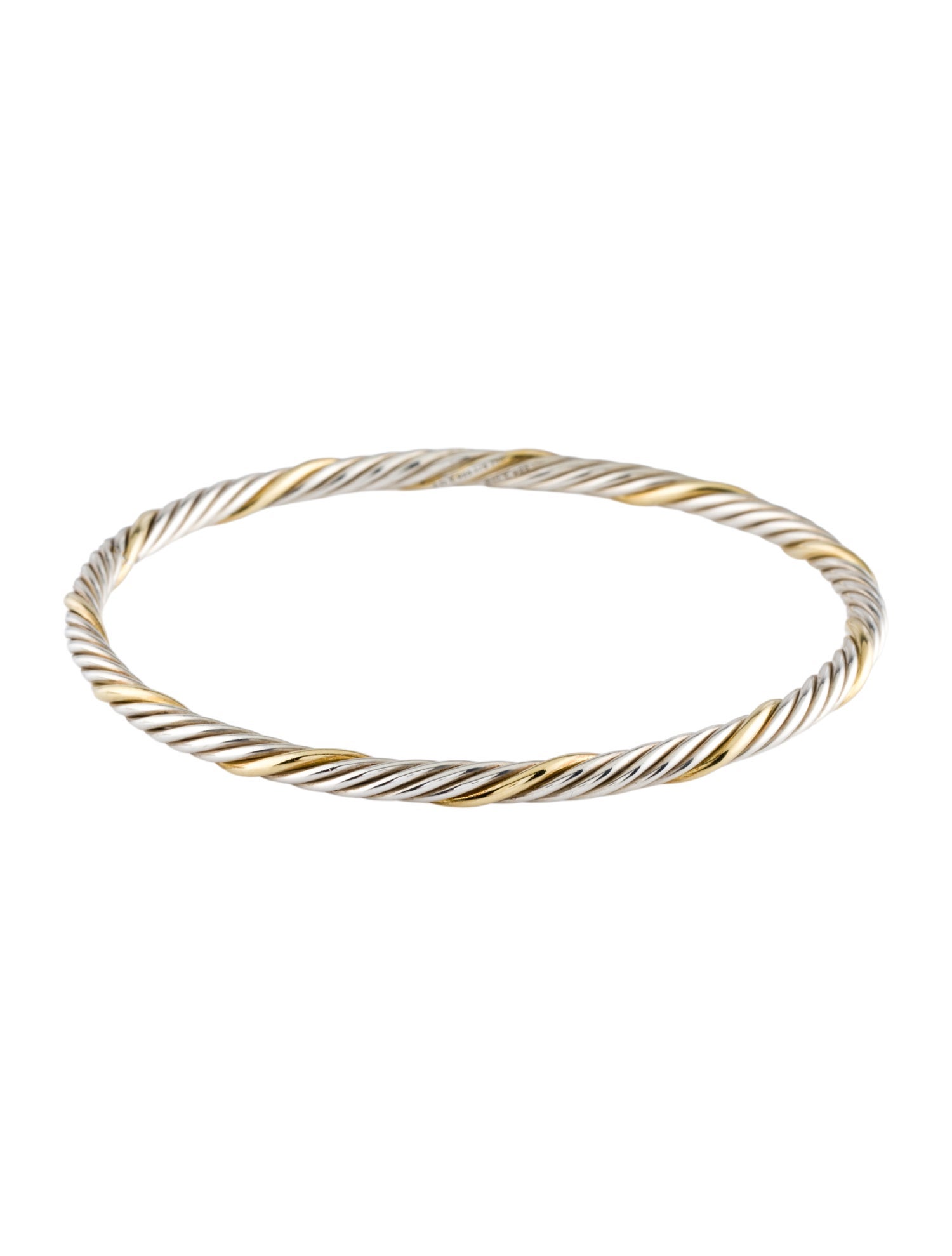 David Yurman Two-Tone Twisted Cable Bangle Bracelet