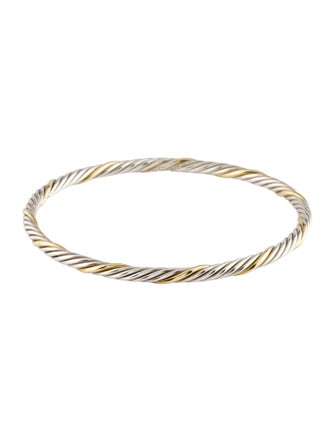David Yurman Two-Tone Twisted Cable Bangle Bracelet