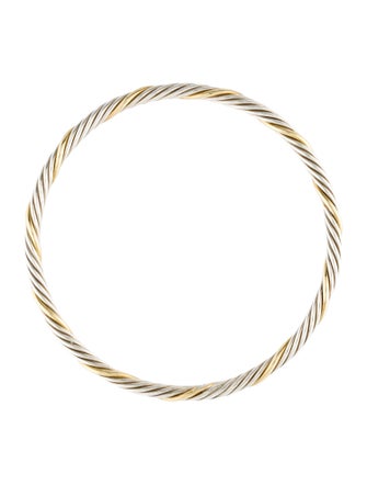 David Yurman Two-Tone Twisted Cable Bangle Bracelet