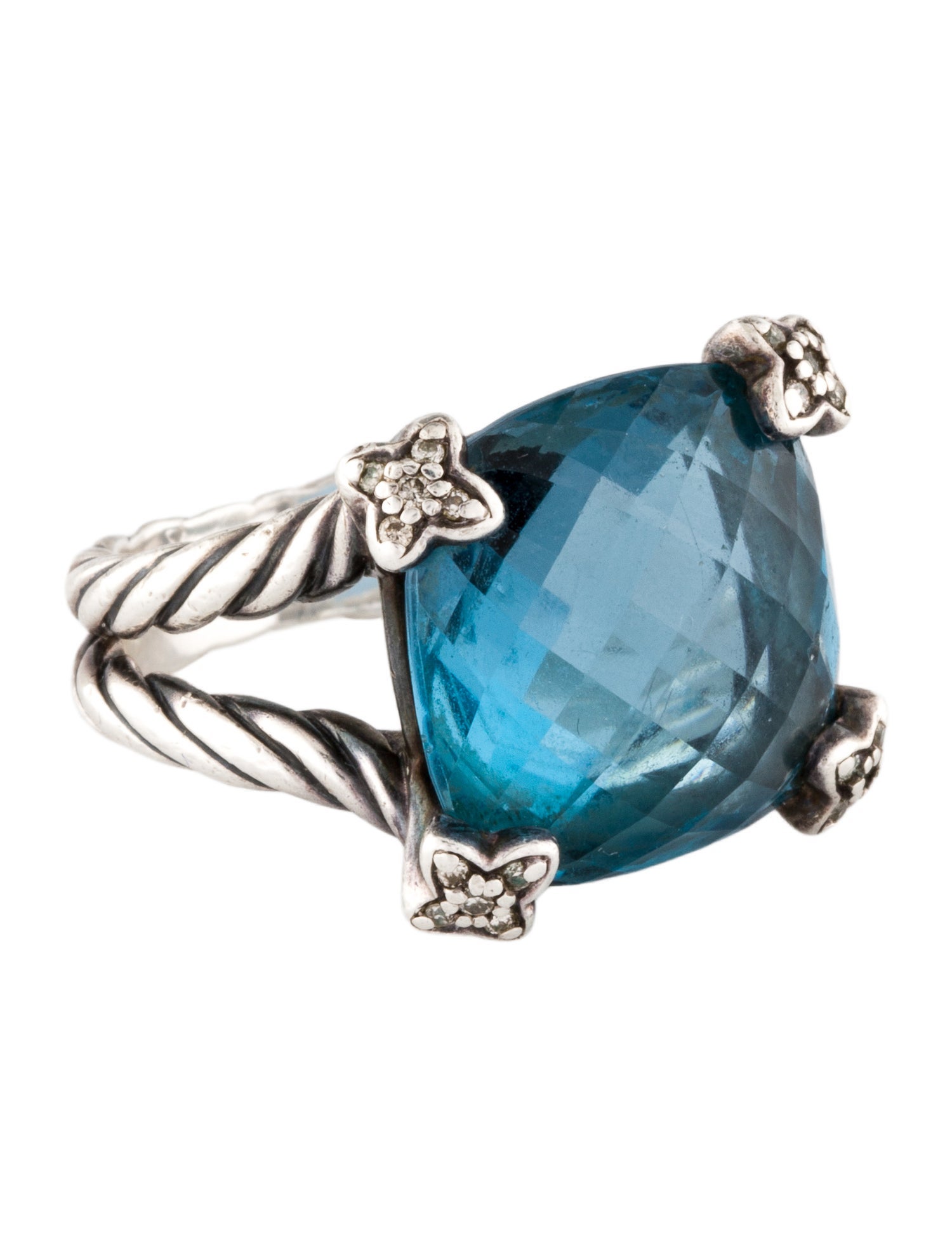 David Yurman Topaz & Diamond Cocktail Ring