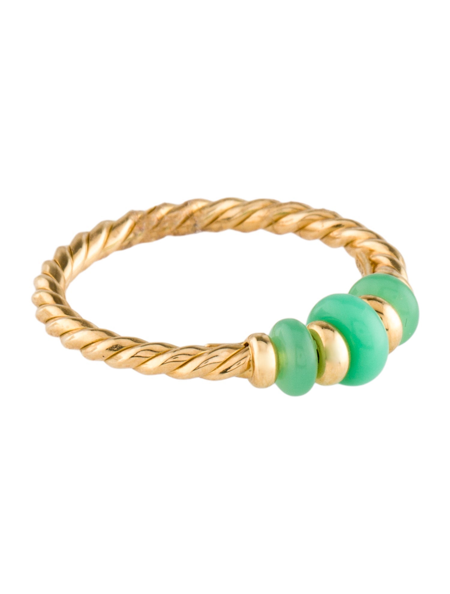 David Yurman 18K Chrysoprase Rio Ring w/ Tags