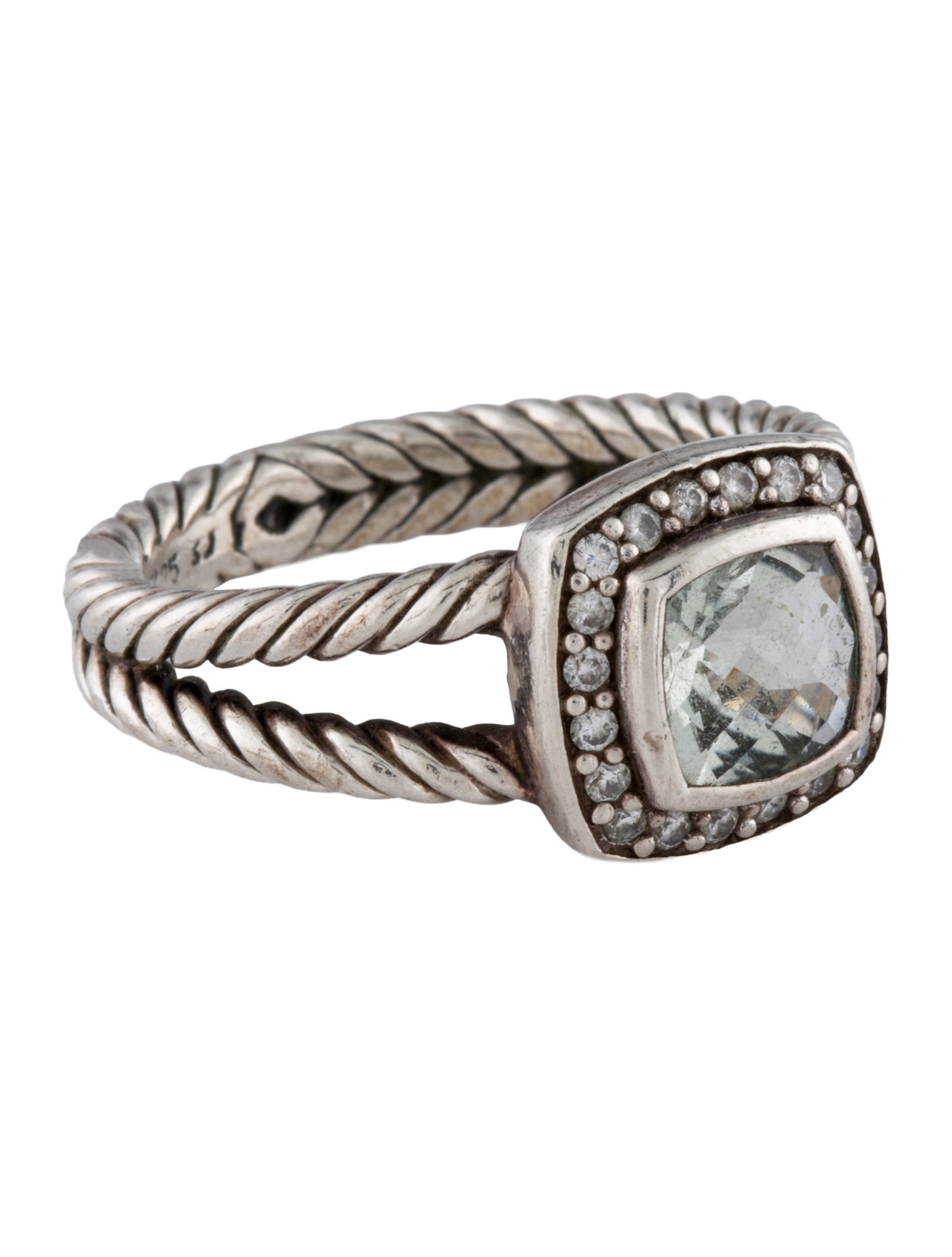 David Yurman Prasiolite & Diamond Petite Albion Ring