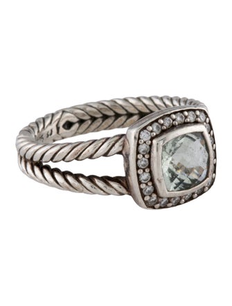 David Yurman Prasiolite & Diamond Petite Albion Ring