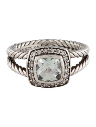 David Yurman Prasiolite & Diamond Petite Albion Ring