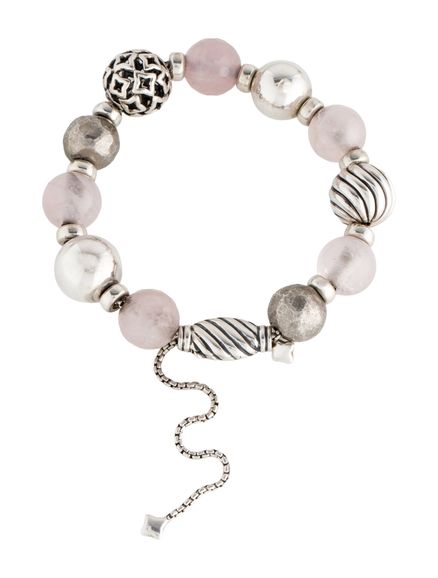 David Yurman Rose Quartz Elements Bead Bracelet