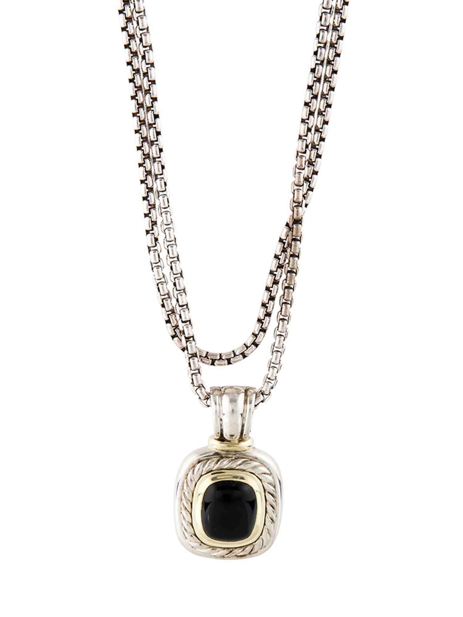 David Yurman Onyx Pendant Enhancer Necklace