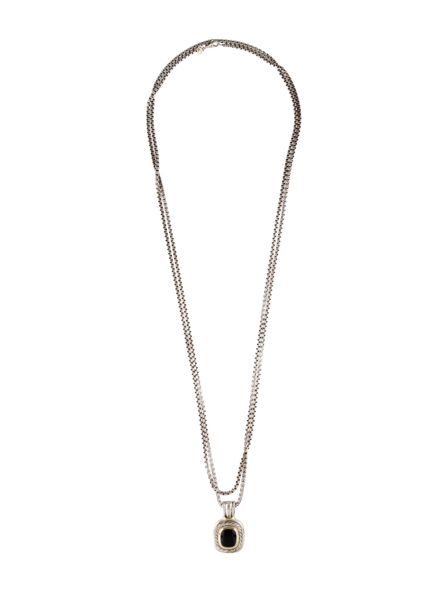 David Yurman Onyx Pendant Enhancer Necklace