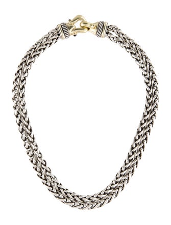 David Yurman Rhodolite Double Wheat Chain Buckle Necklace