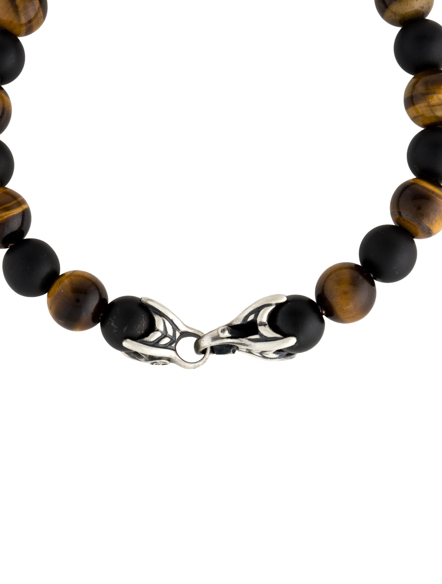 David Yurman Tiger's Eye Quartz & Onyx Spiritual Beads Bracelet
