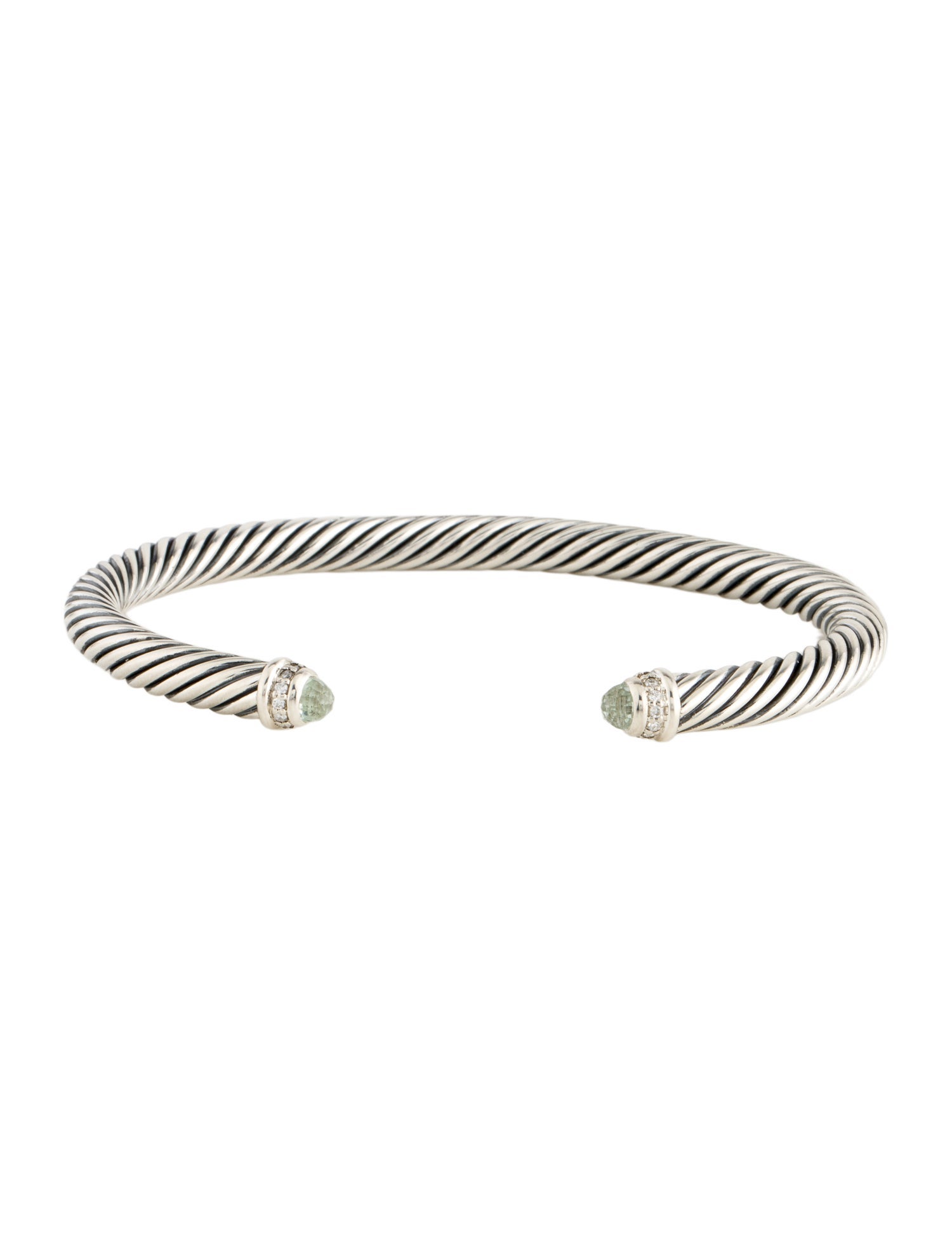David Yurman Prasiolite & Diamond Classic Cable Cuff