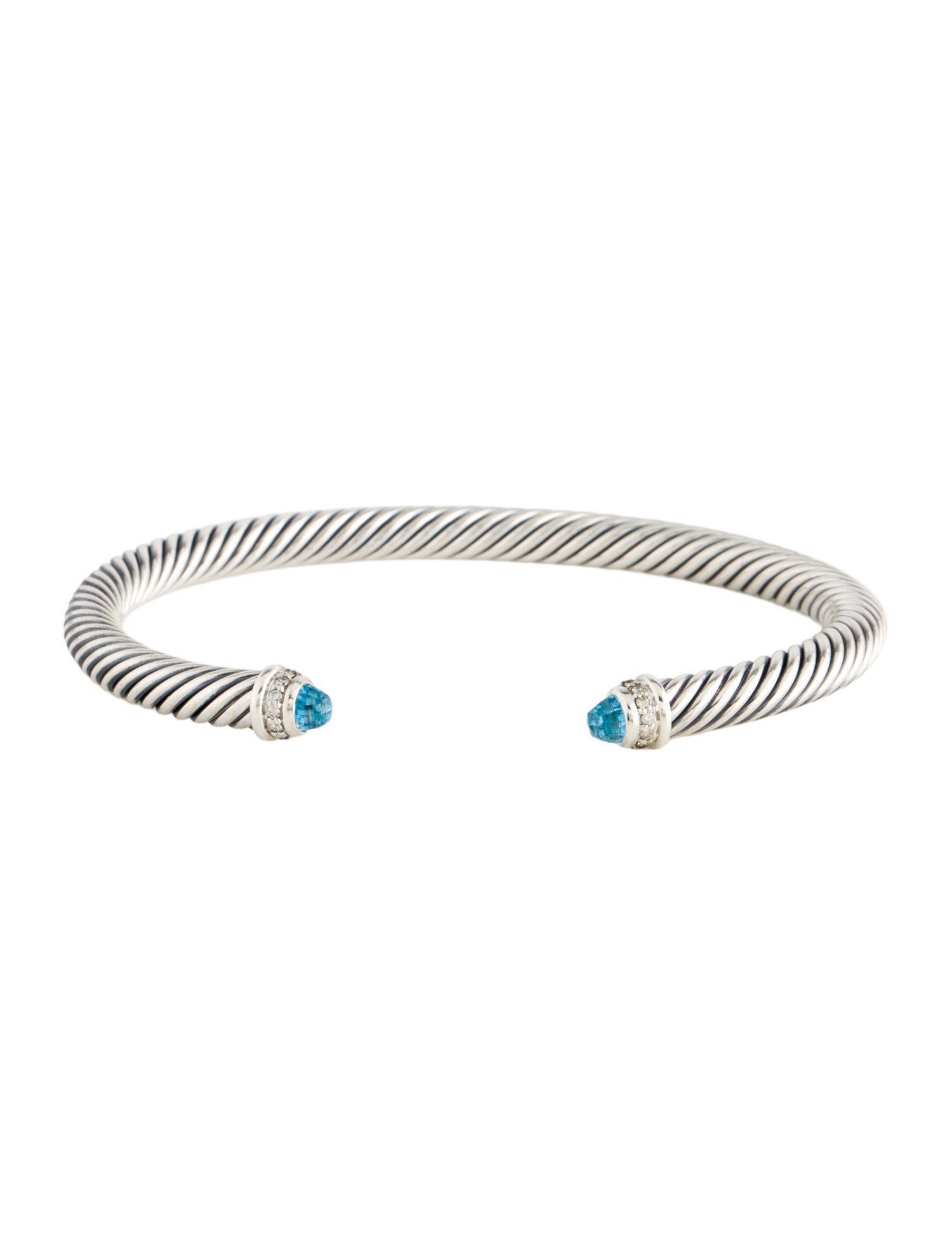David Yurman Topaz & Diamond Classic Cable Bracelet