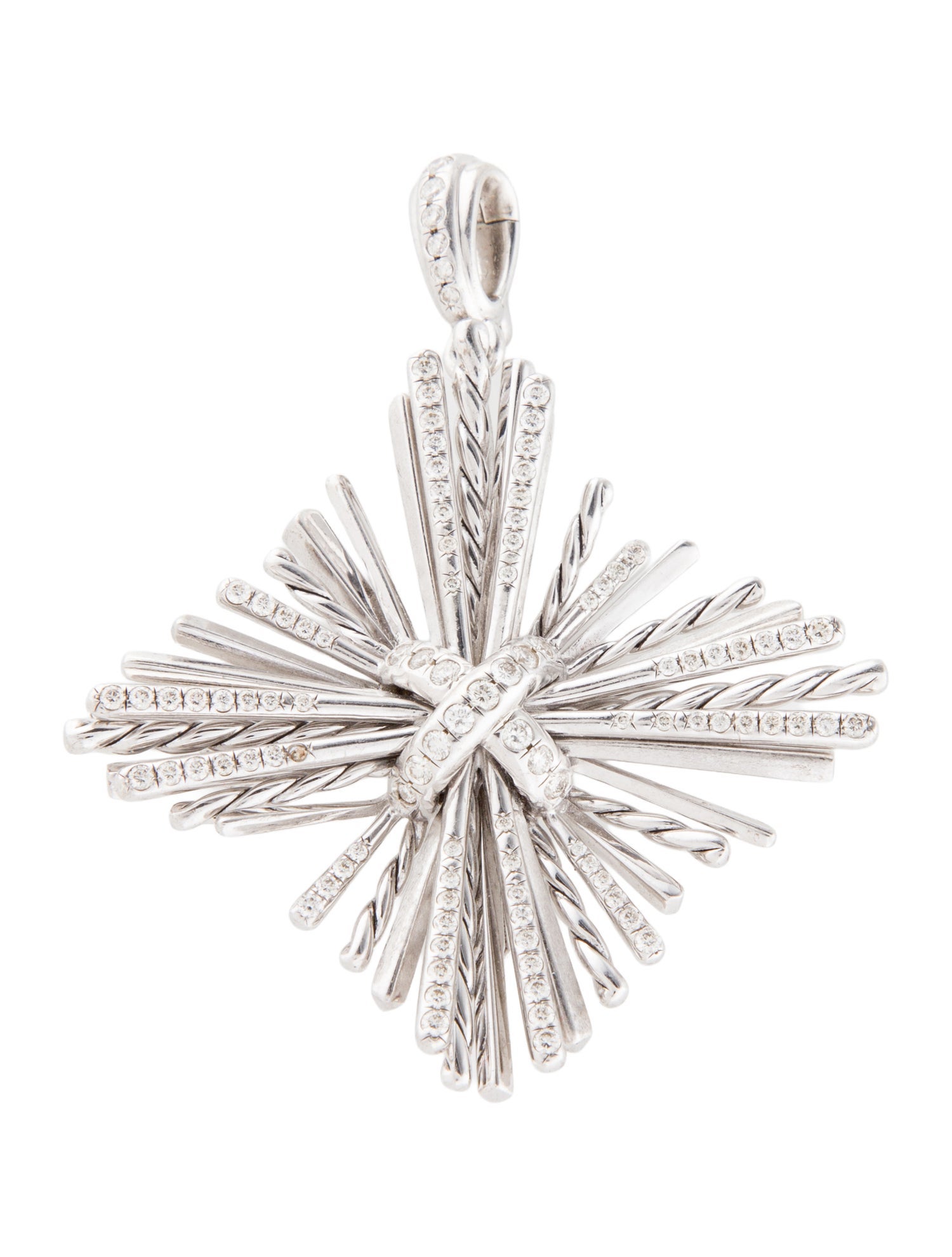 David Yurman Diamond Angelika Four-Point Convertible Brooch Pendant