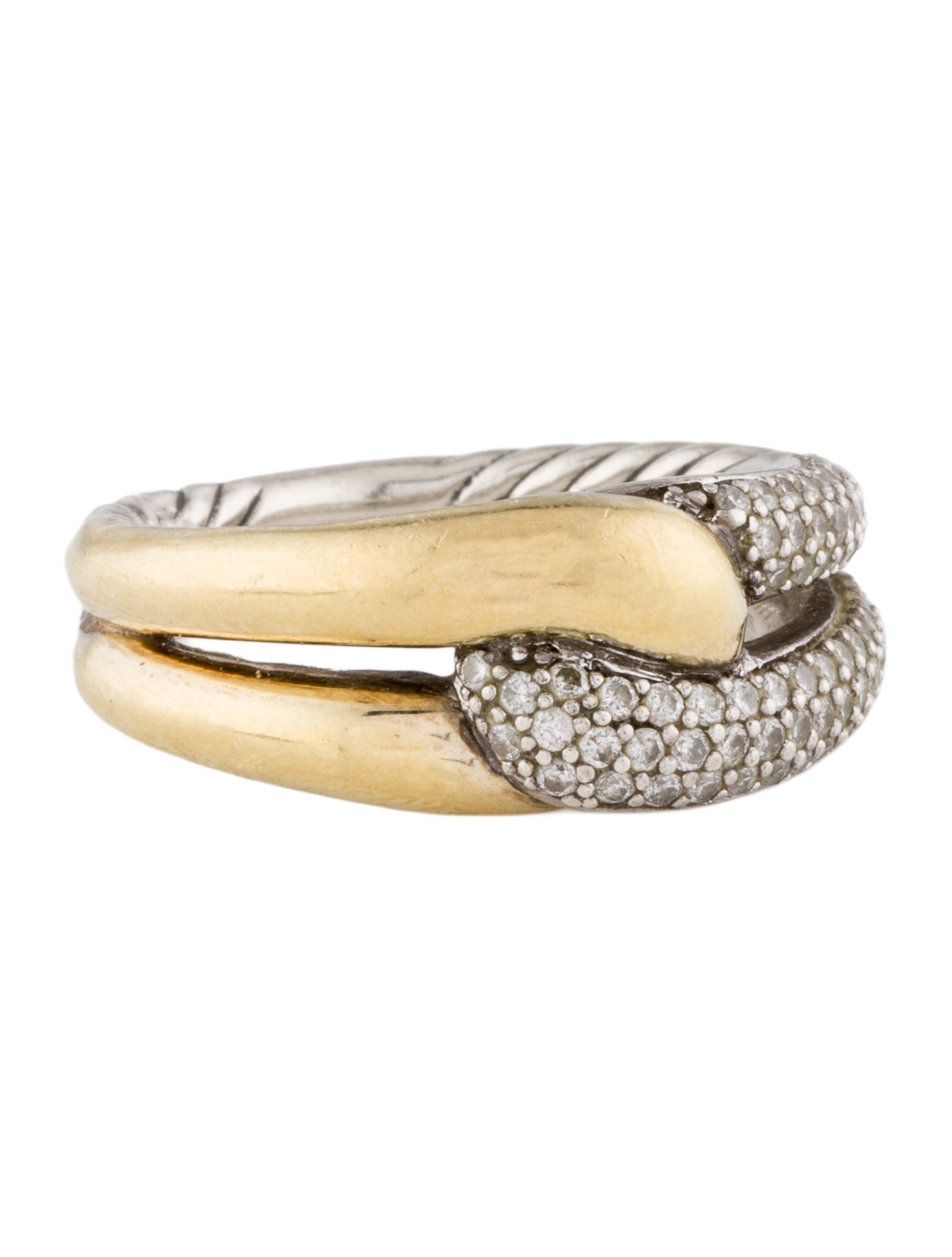 David Yurman Diamond Labyrinth Single Loop Ring