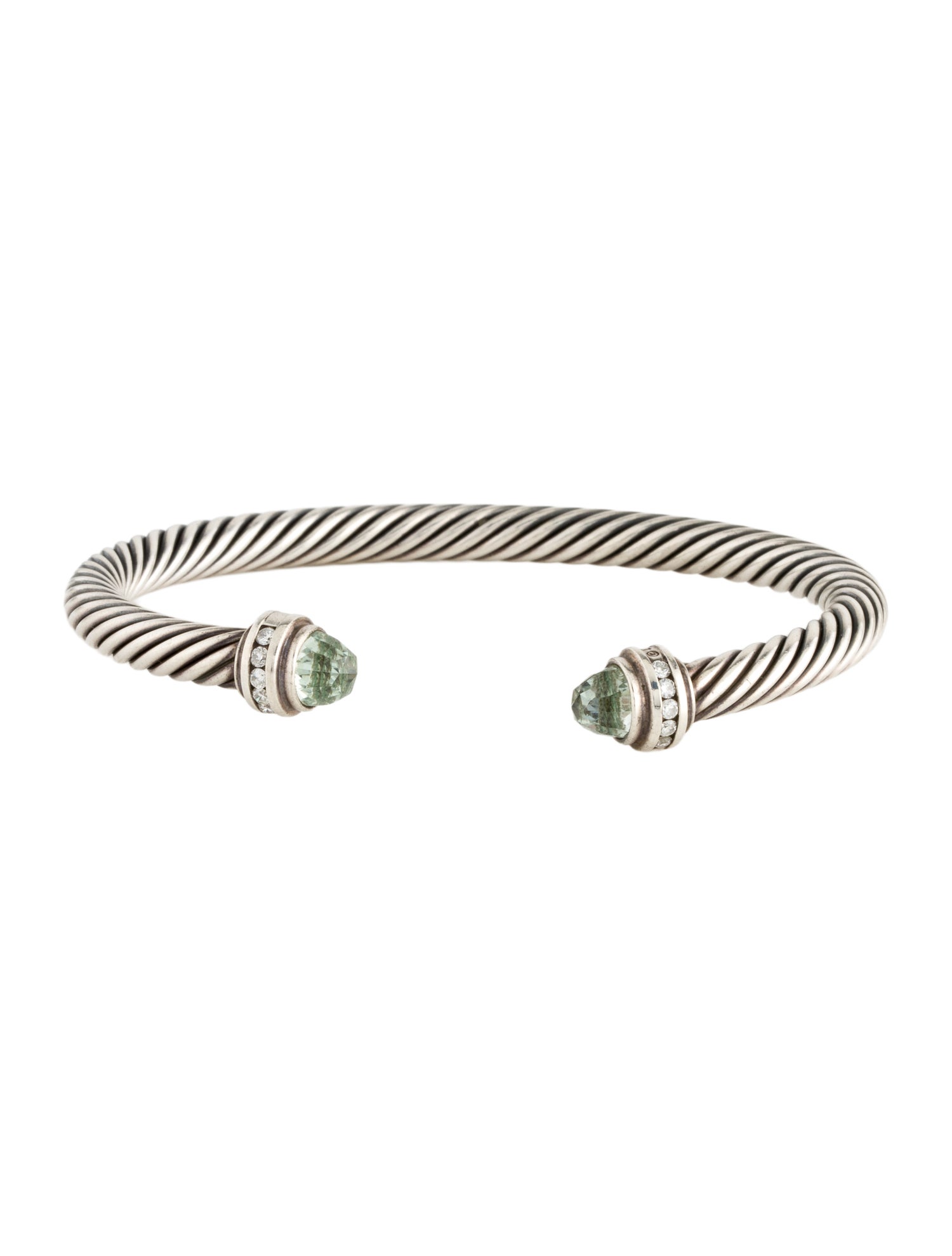David Yurman Prasiolite & Diamond Classic Cable Bracelet