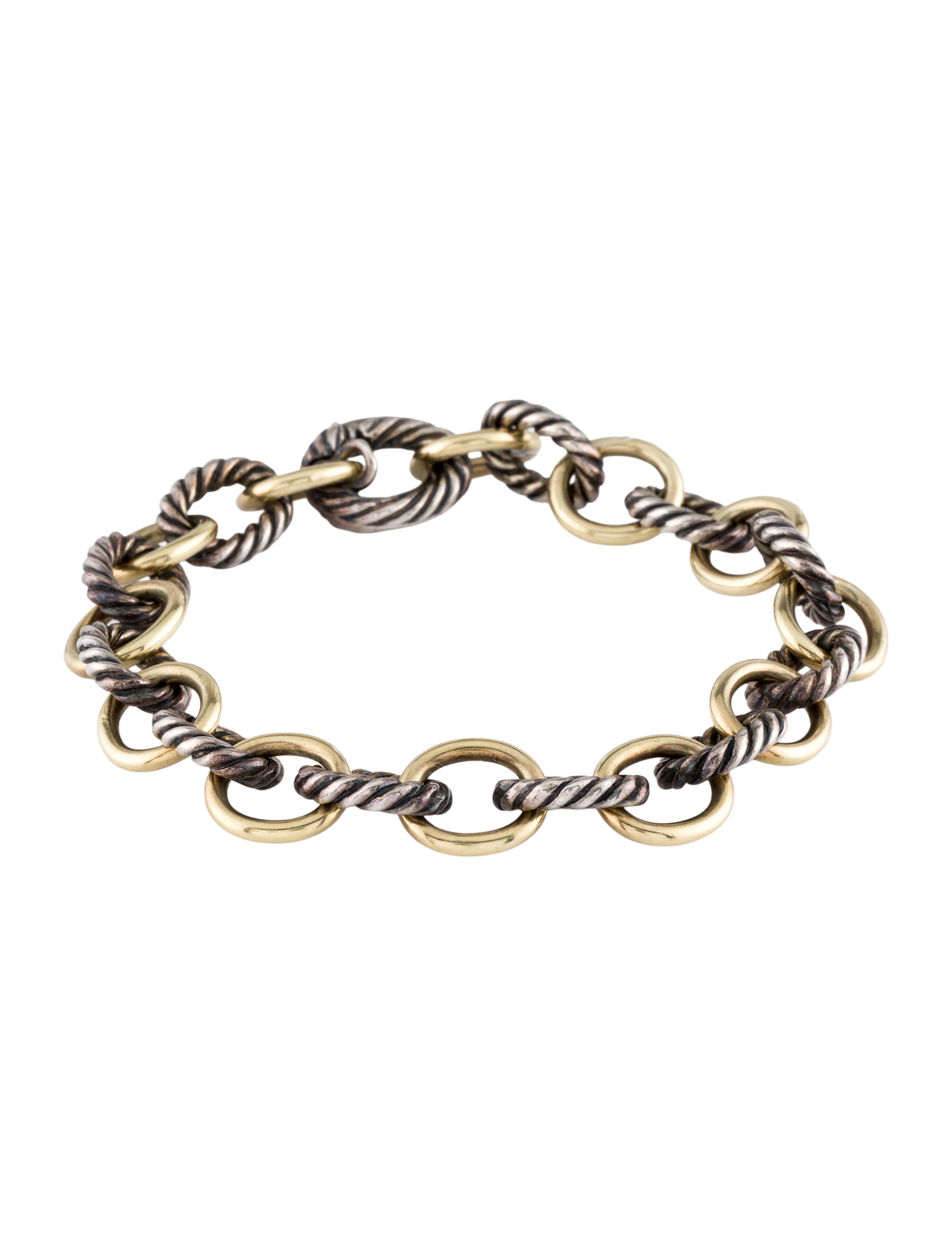 David Yurman Two-Tone Oval Link Chain Bracelet