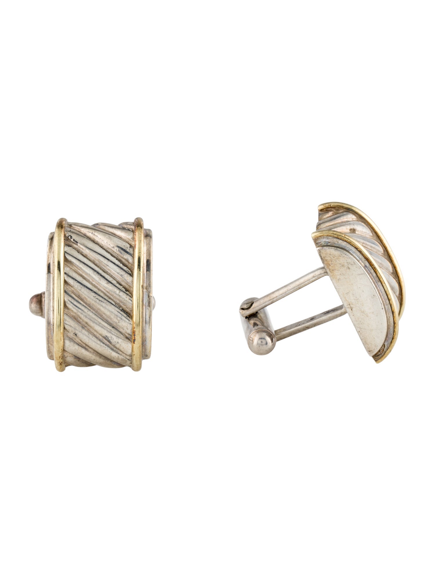 David Yurman Two-Tone Cable Cigar Band Cufflinks