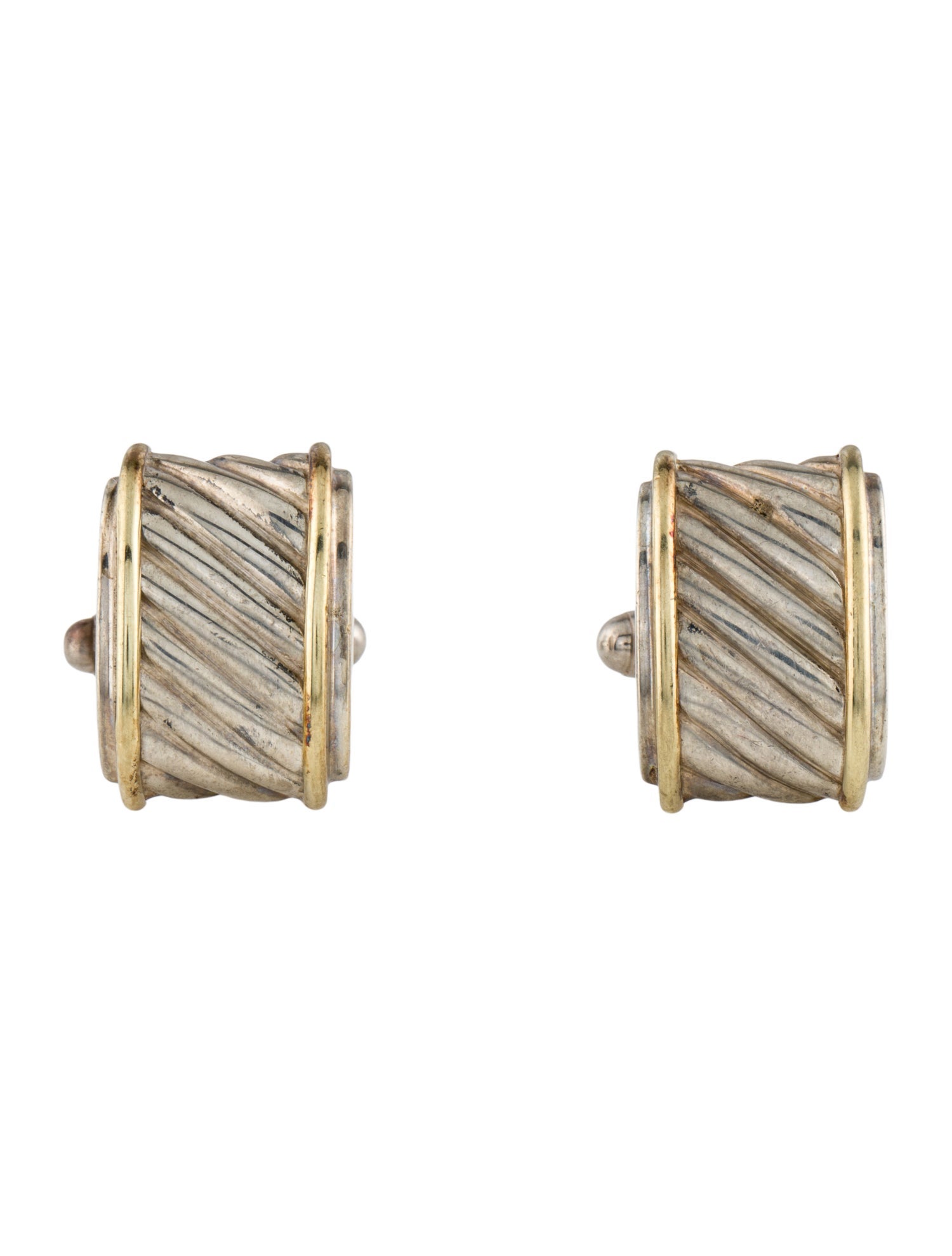 David Yurman Two-Tone Cable Cigar Band Cufflinks