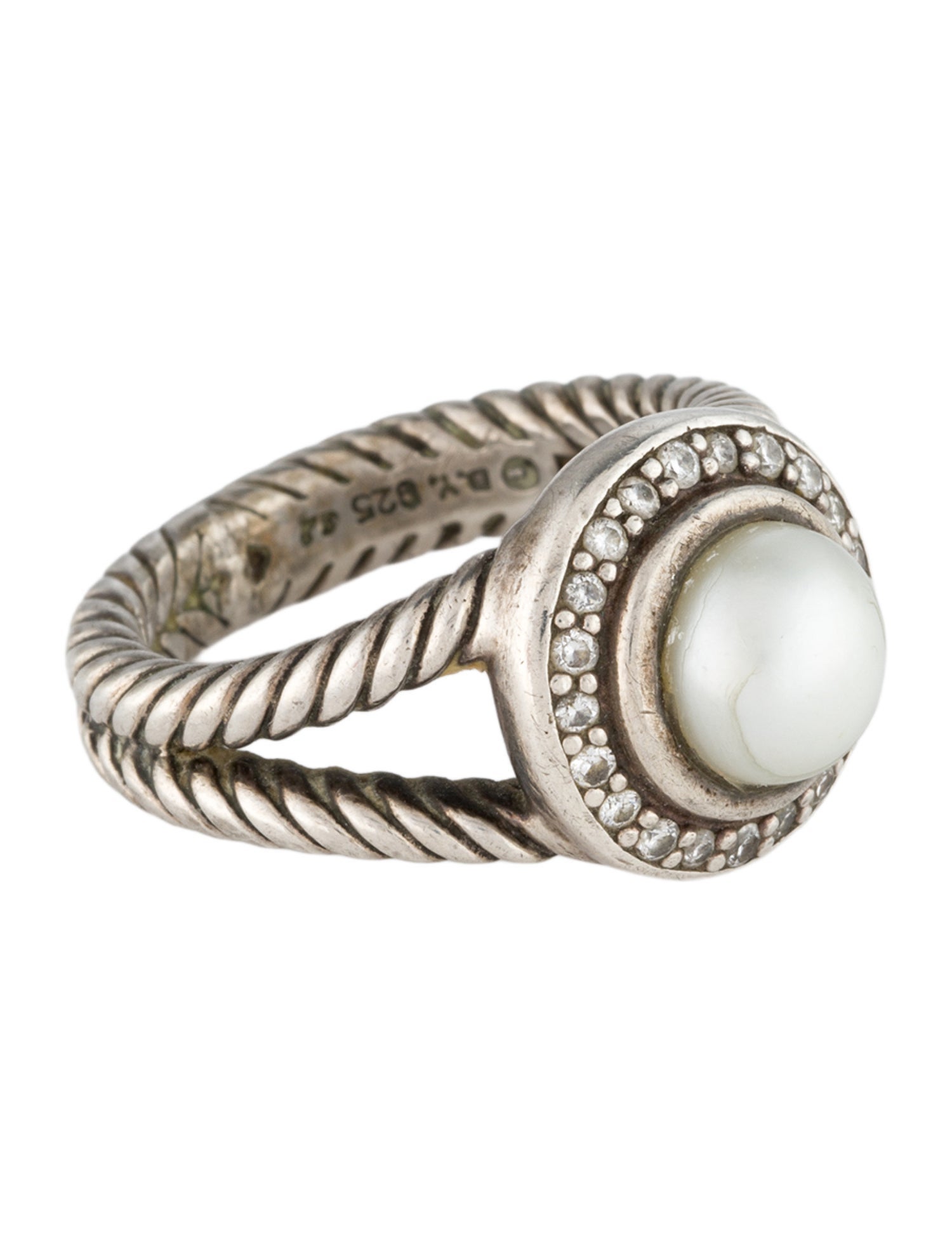 David Yurman Pearl & Diamond Cocktail Ring