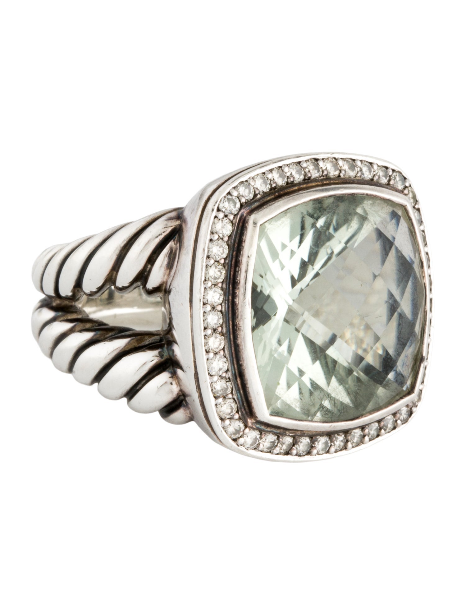 David Yurman Prasiolite & Diamond Albion Ring