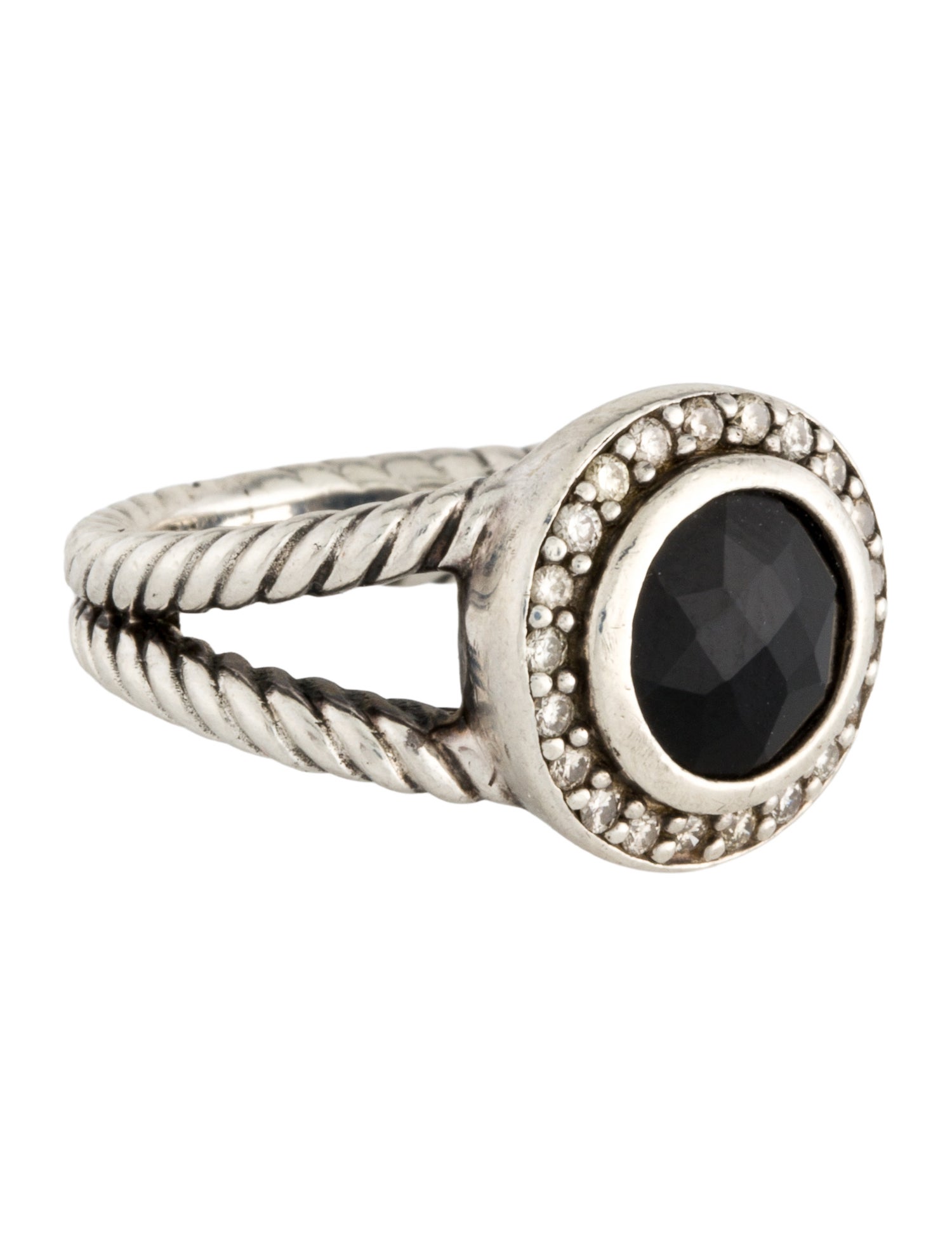 David Yurman Onyx & Diamond Albion Ring