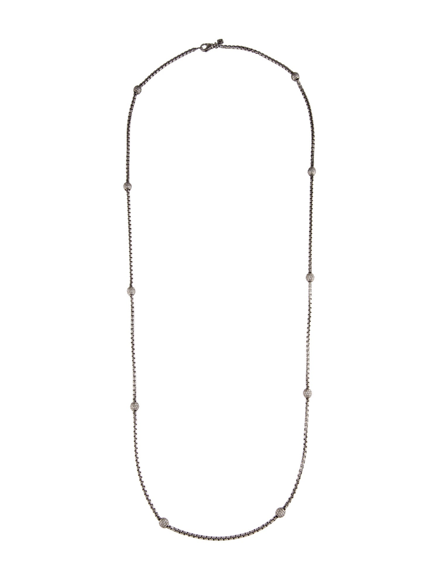 David Yurman Diamond Ball Station Necklace