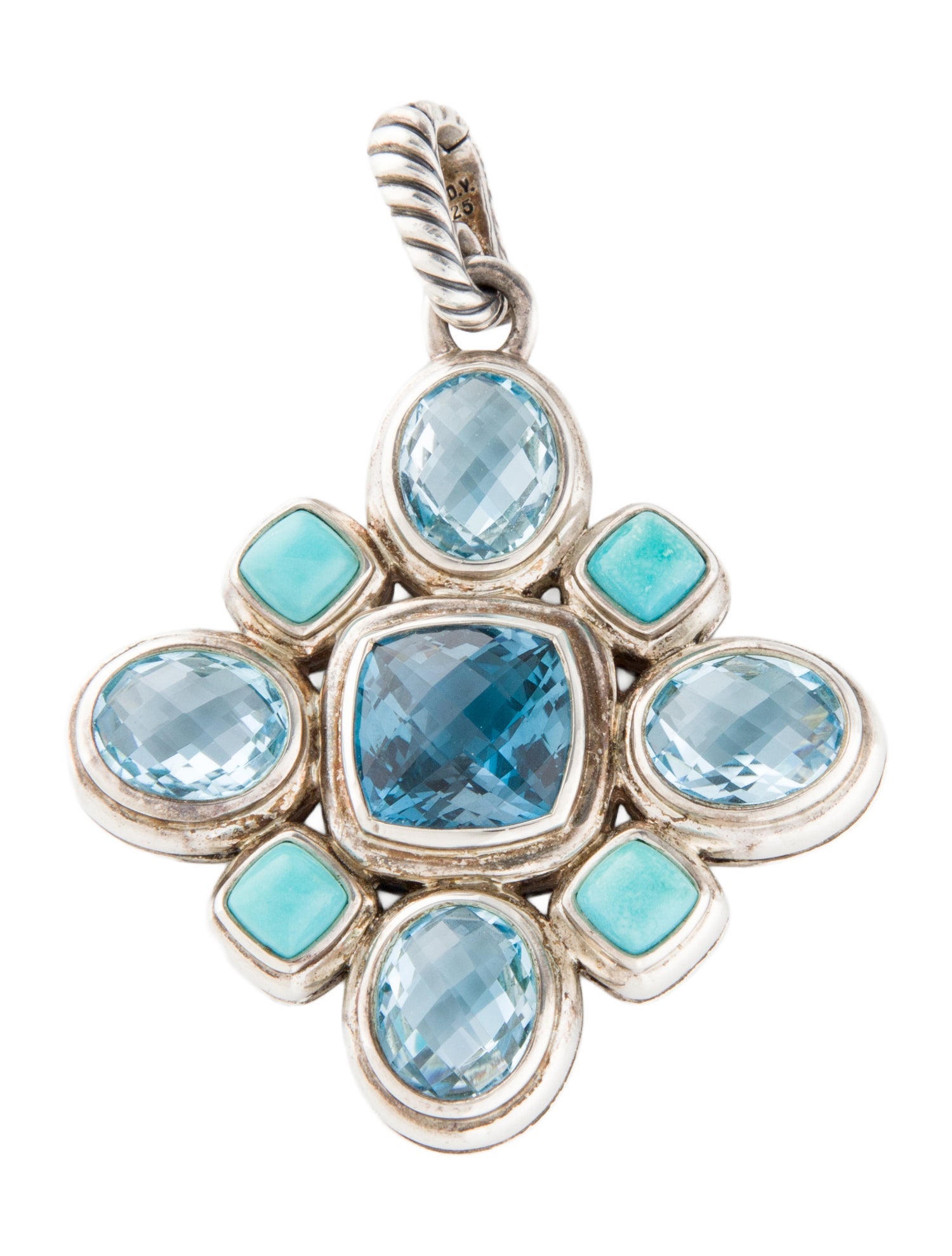 David Yurman Topaz & Turquoise Renaissance Pendant