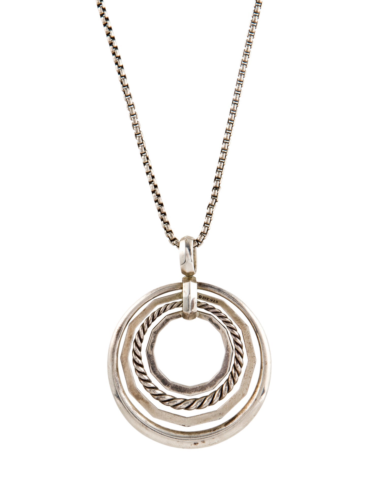 David Yurman Diamond Stax Medium Pendant Necklace