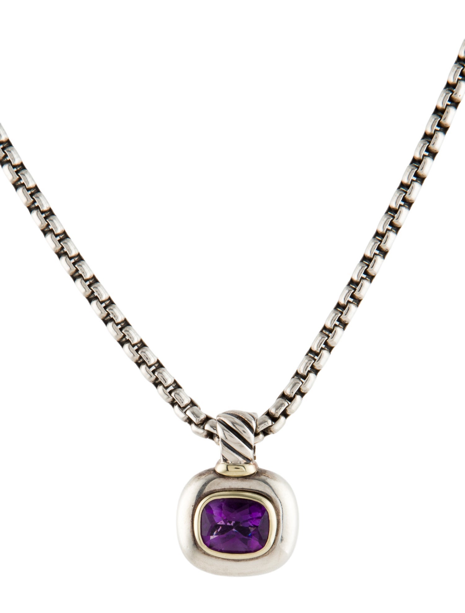 David Yurman Amethyst Enhancer Pendant Necklace