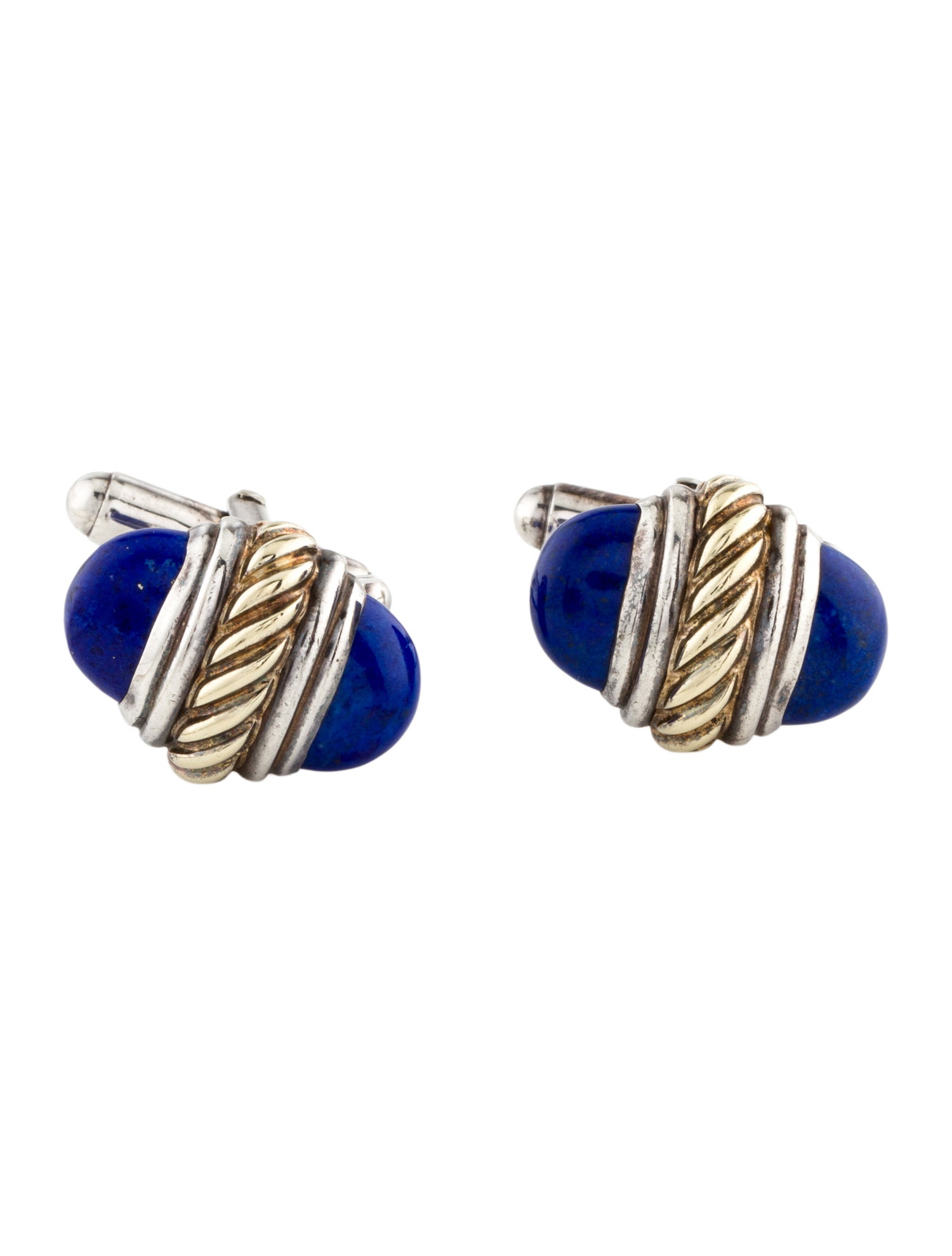David Yurman Vintage Lapis Lazuli Cable Cufflinks